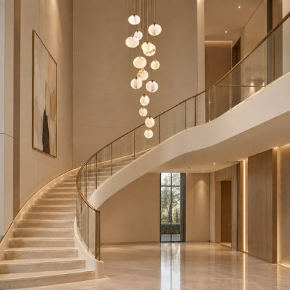 Alabaster Long Staircase Chandelier