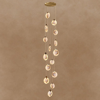 Alabaster Long Staircase Chandelier