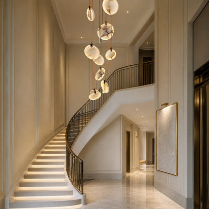 Alabaster Long Staircase Chandelier