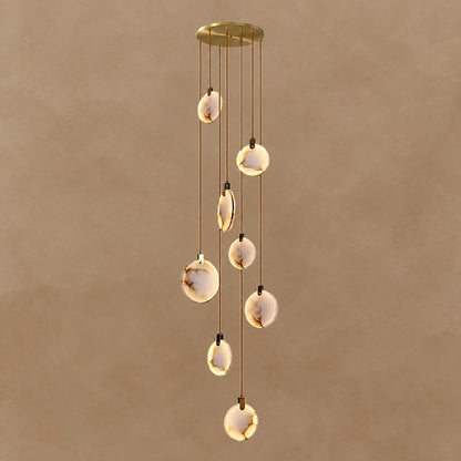 Alabaster Long Staircase Chandelier