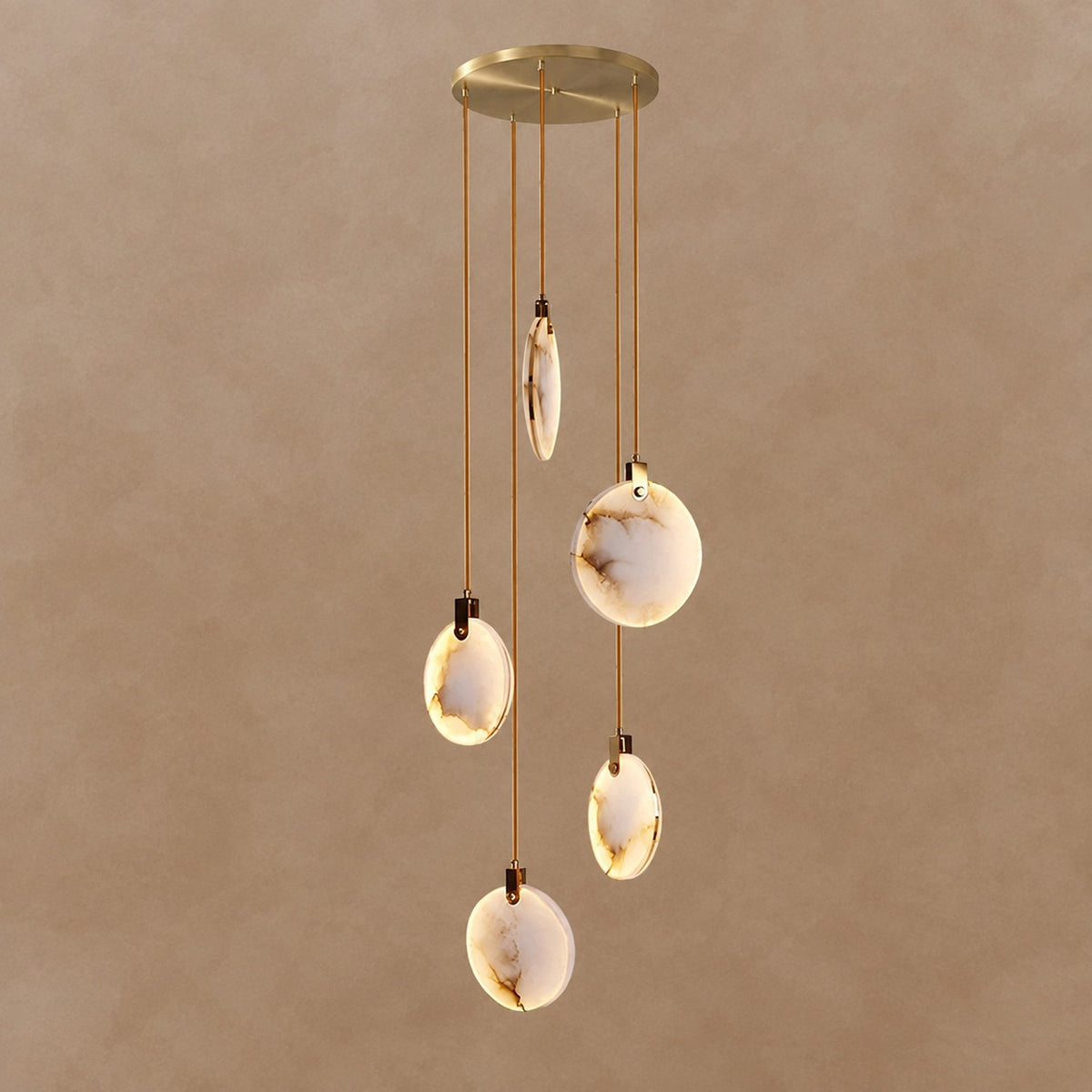 Alabaster Long Staircase Chandelier