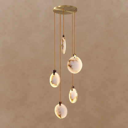 Alabaster Long Staircase Chandelier
