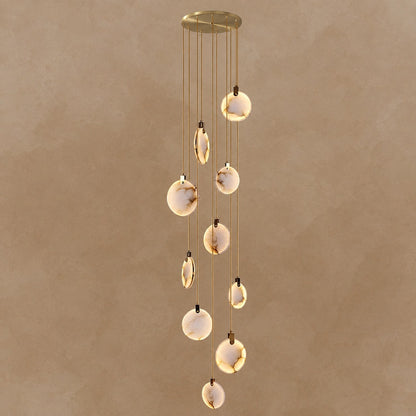 Alabaster Long Staircase Chandelier