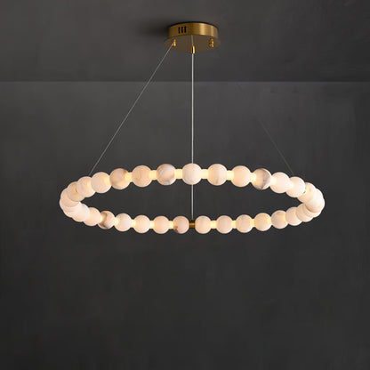 Alabaster Orb Ring Chandelier