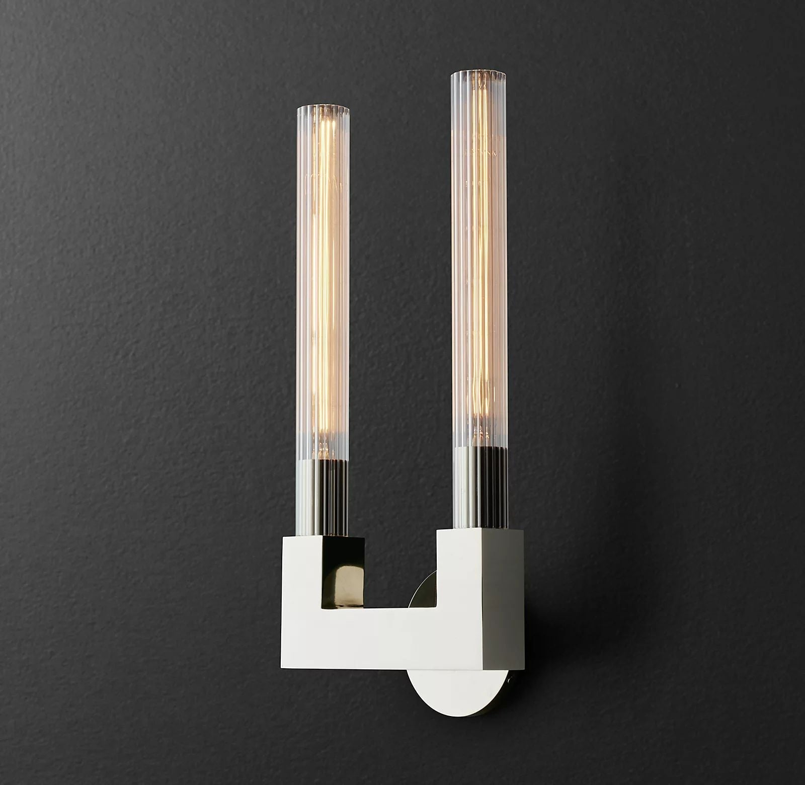 HA Candlestick Glass Wall Sconce for Bedroom