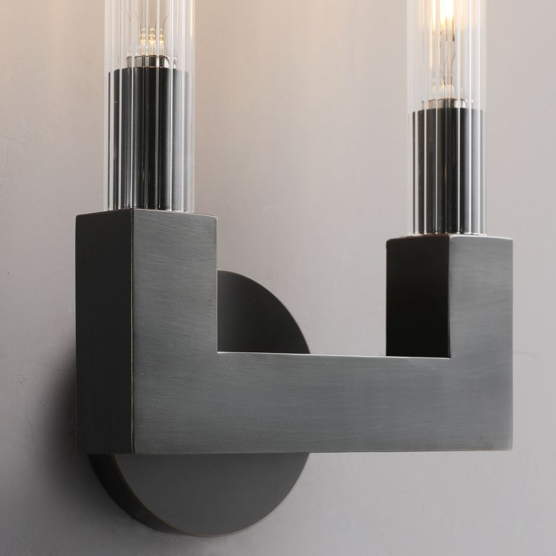 HA Candlestick Glass Wall Sconce for Bedroom