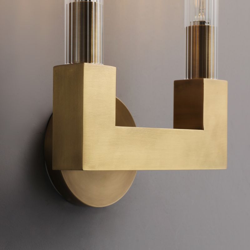 HA Candlestick Glass Wall Sconce for Bedroom