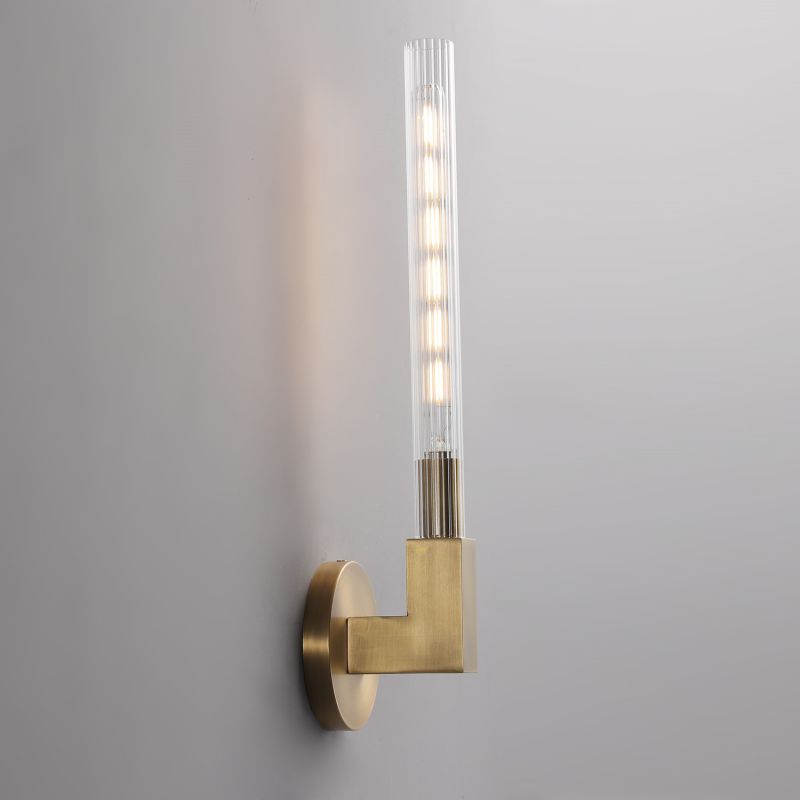 HA Candlestick Glass Wall Sconce for Bedroom