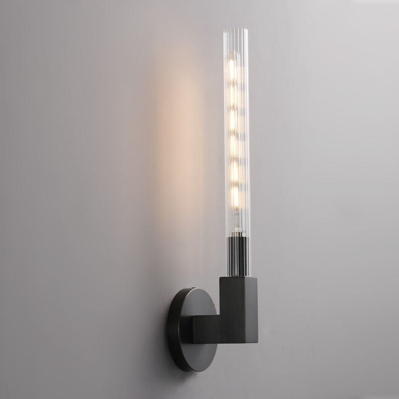 HA Candlestick Glass Wall Sconce for Bedroom