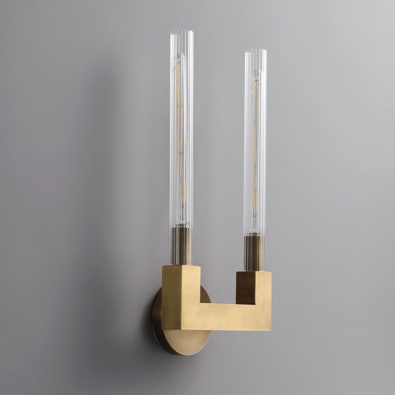 HA Candlestick Glass Wall Sconce for Bedroom