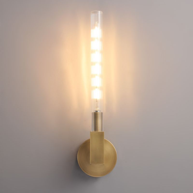 HA Candlestick Glass Wall Sconce for Bedroom