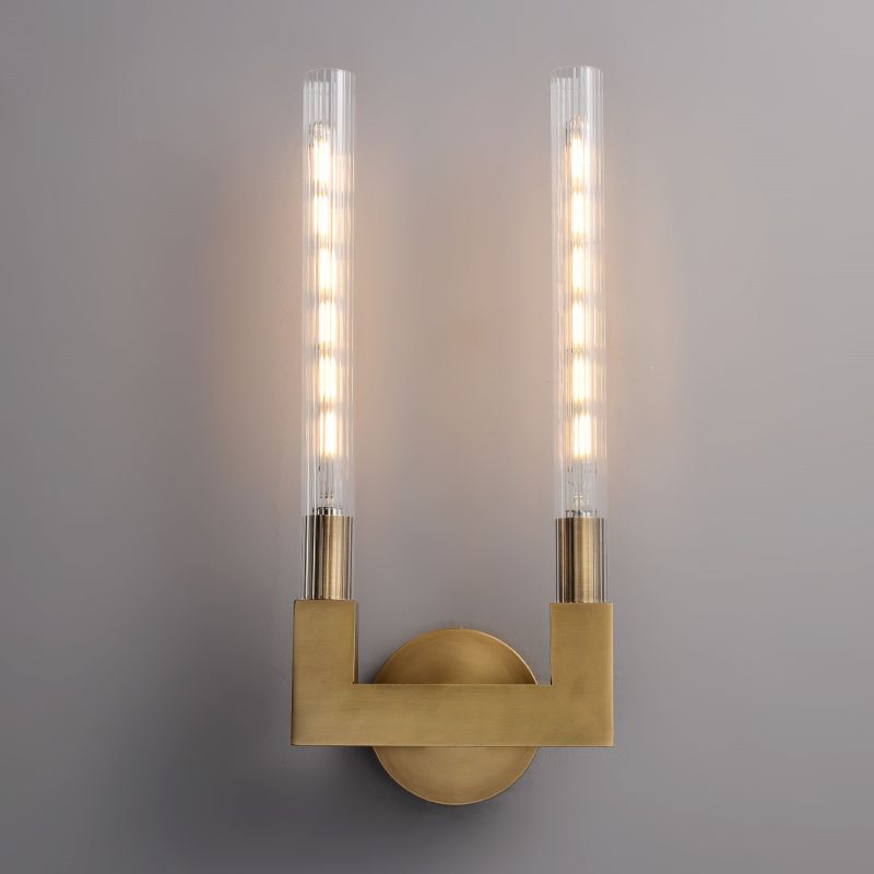 HA Candlestick Glass Wall Sconce for Bedroom