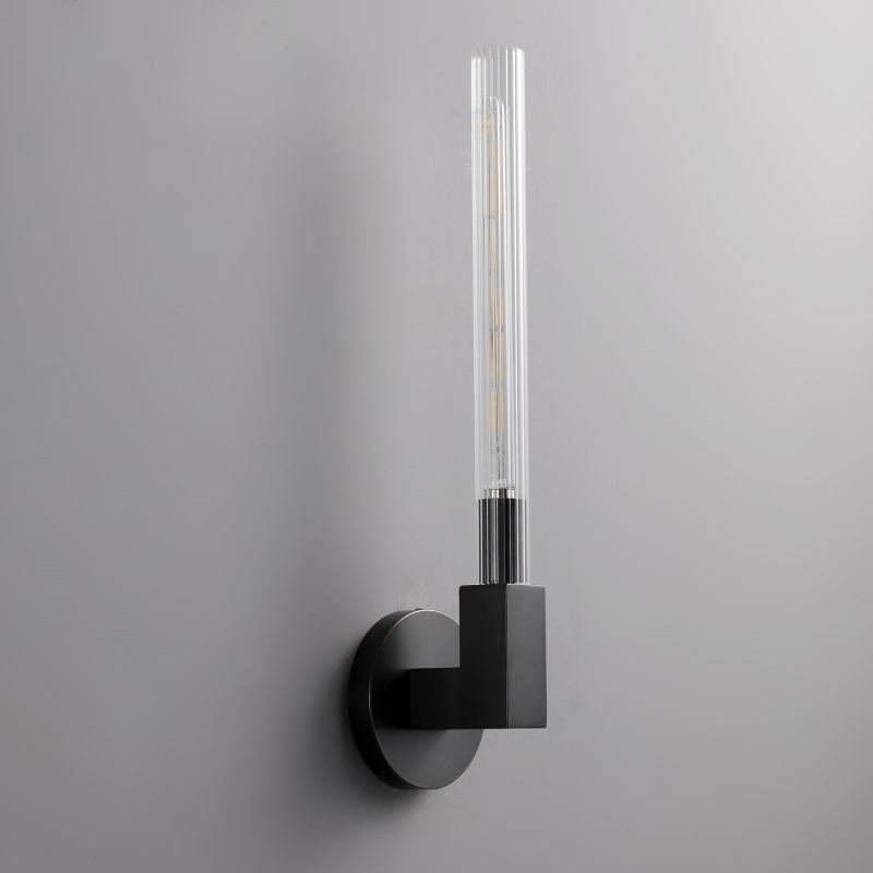 HA Candlestick Glass Wall Sconce for Bedroom