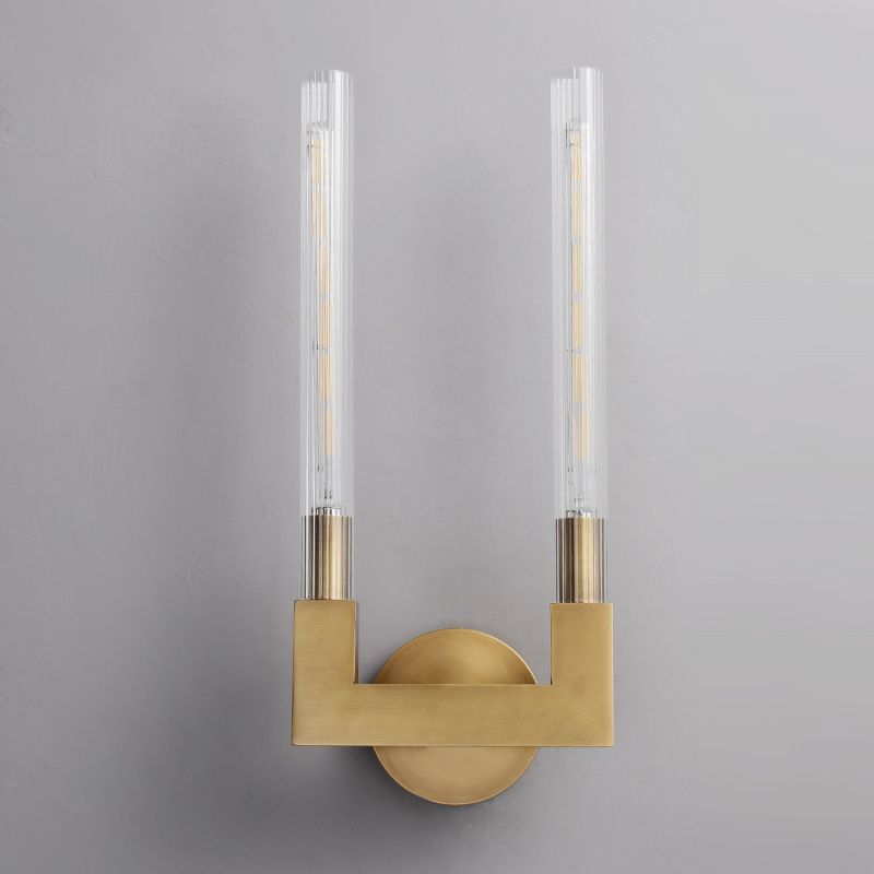 HA Candlestick Glass Wall Sconce for Bedroom