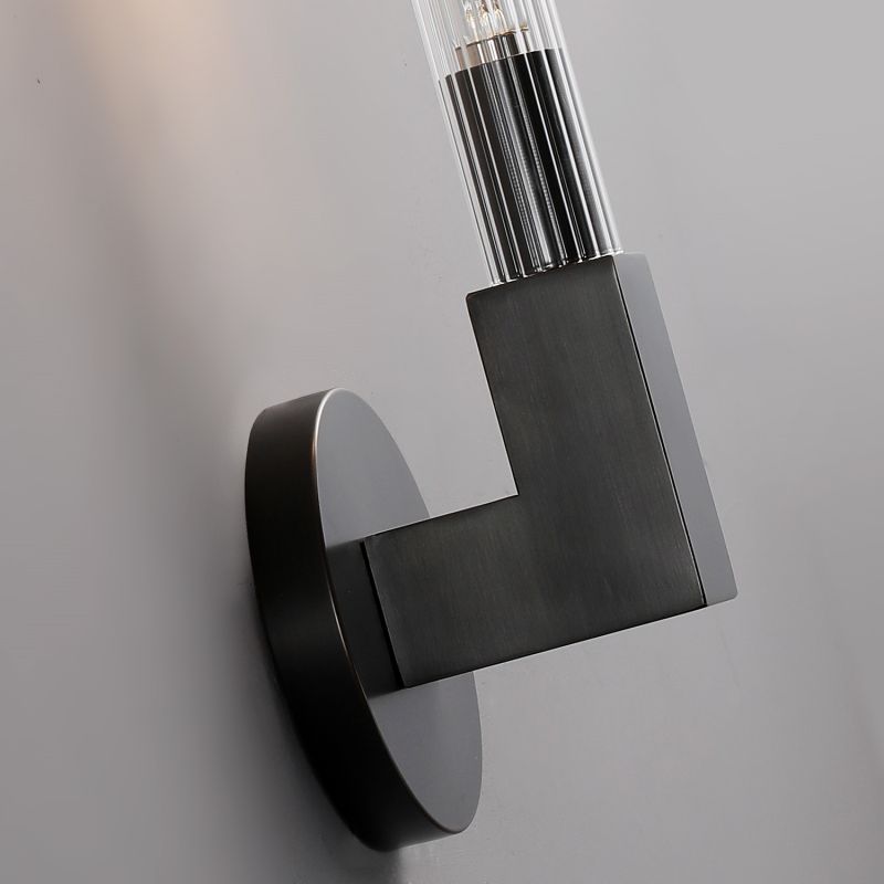 HA Candlestick Glass Wall Sconce for Bedroom