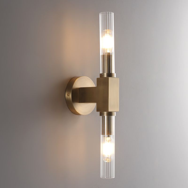 HA Candlestick Glass Wall Sconce for Bedroom