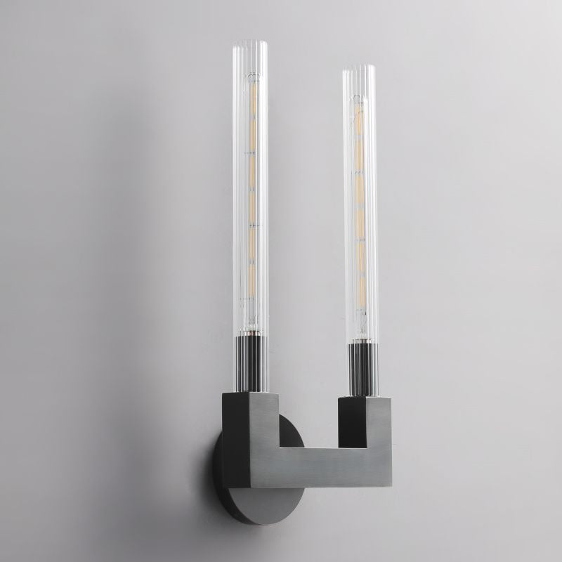 HA Candlestick Glass Wall Sconce for Bedroom