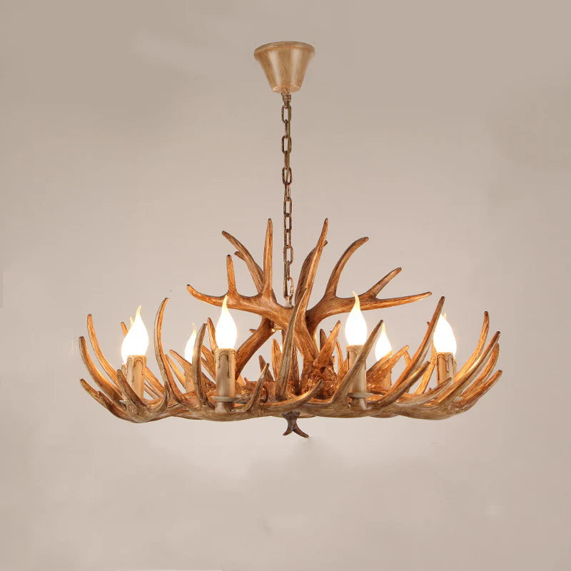 Affordable Vintage Rustic Resin Antler Candelabra Chandelier for Living Room / Restaurant / Cafe / Bar