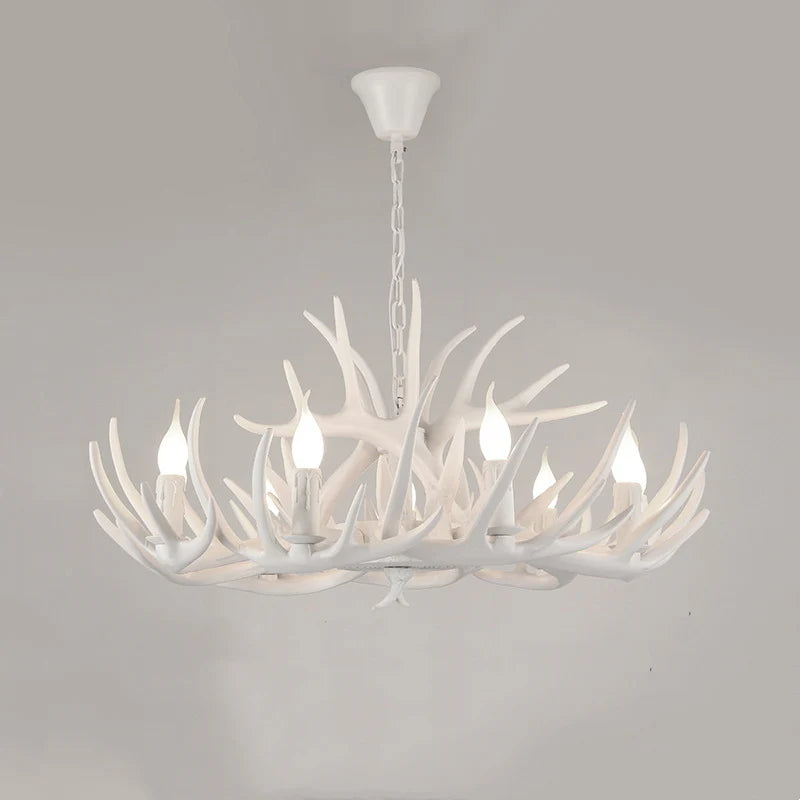 Affordable Vintage Rustic Resin Antler Candelabra Chandelier for Living Room / Restaurant / Cafe / Bar