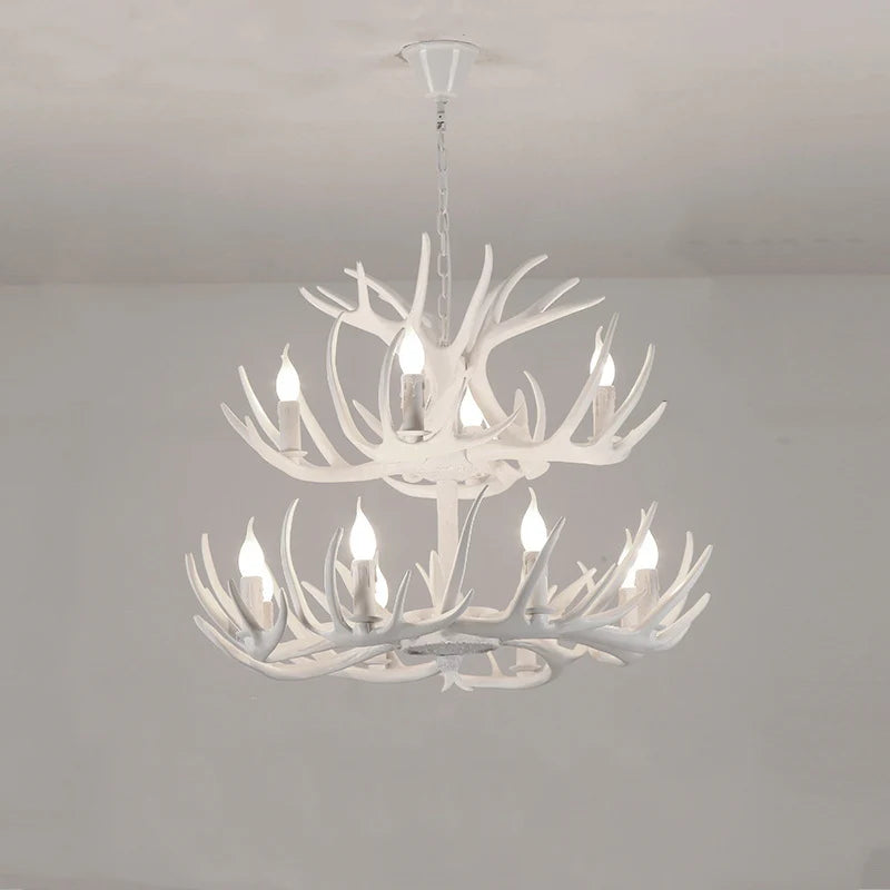 Affordable Vintage Rustic Resin Antler Candelabra Chandelier for Living Room / Restaurant / Cafe / Bar