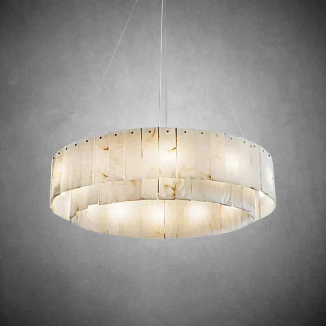 Arlene Alabaster 2-Tier Round Chandelier Lighting