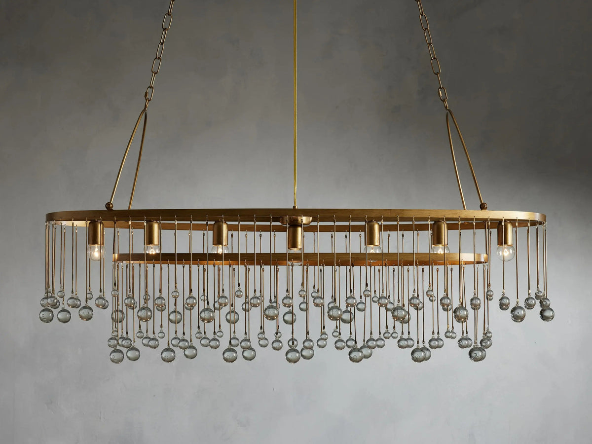 Crystal Ball Averline 7 Light Oval Chandelier