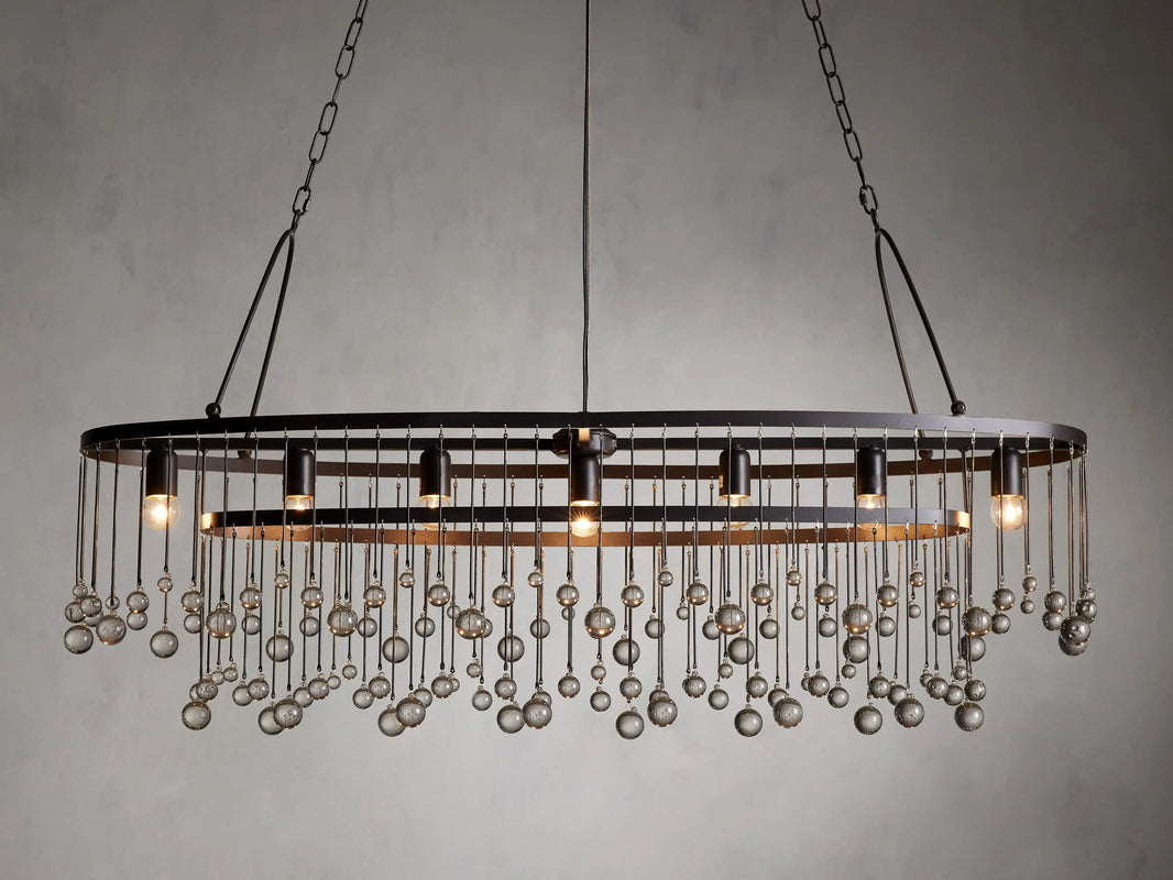 Crystal Ball Averline 7 Light Oval Chandelier