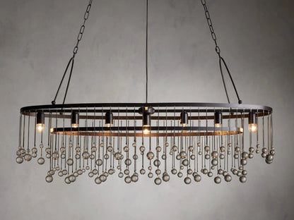 Crystal Ball Averline 7 Light Oval Chandelier