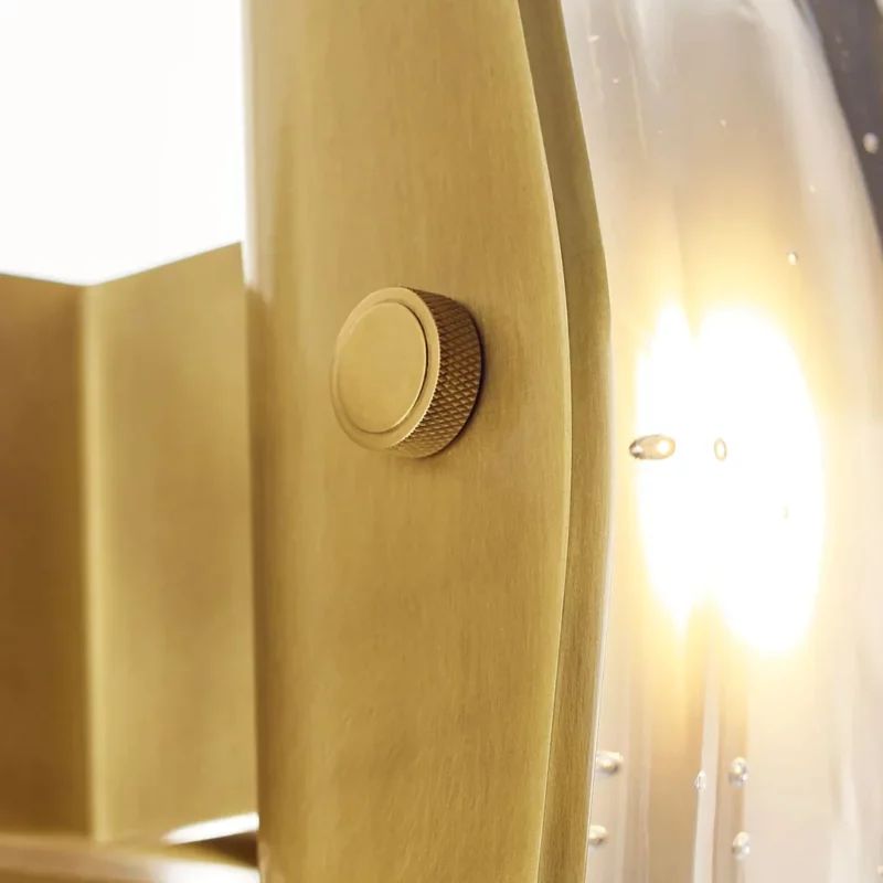 Aute Brass & Bronze LED Wall Sconce with Industrial Glass