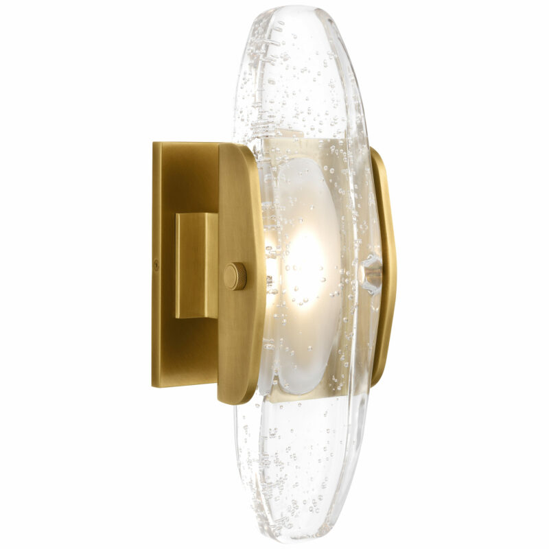 Aute Brass & Bronze LED Wall Sconce with Industrial Glass