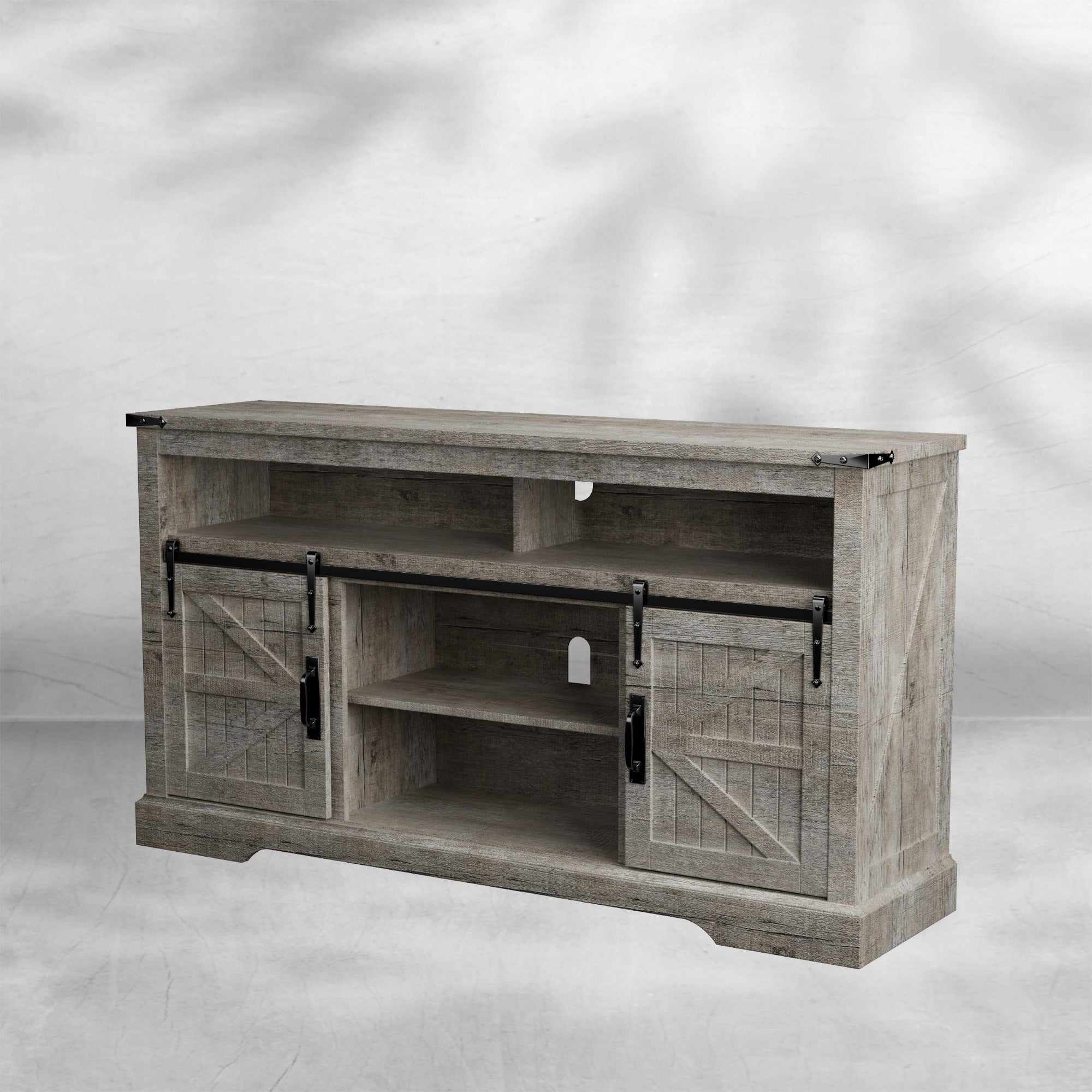 Farmhouse Entertainment Center for 65 Inch TV Stand with Barn Door