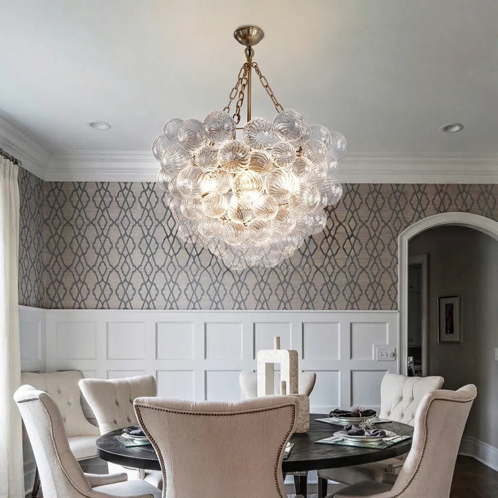 Bubble Ball Swirled Glass Chandelier