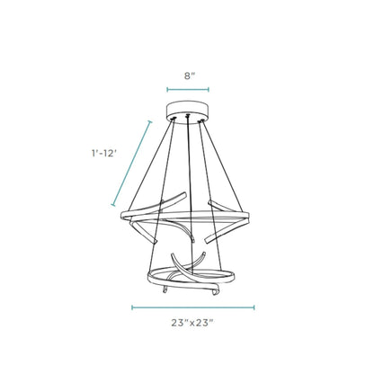 Beijing LED adjustable Round Chandelier Chrome