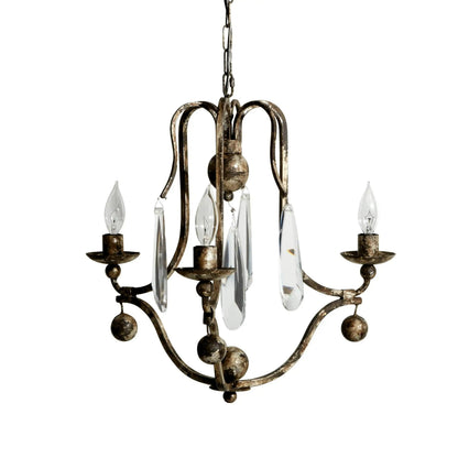 Gothic Bonita 3 Light Chandelier- Silver