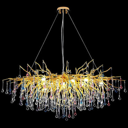 Doris Rain Crystal Branch Chandelier 45"L