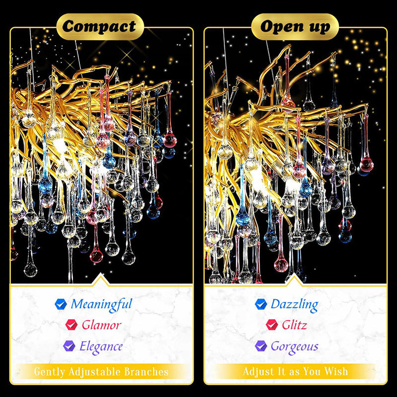 Doris Rain Crystal Branch Chandelier 45"L