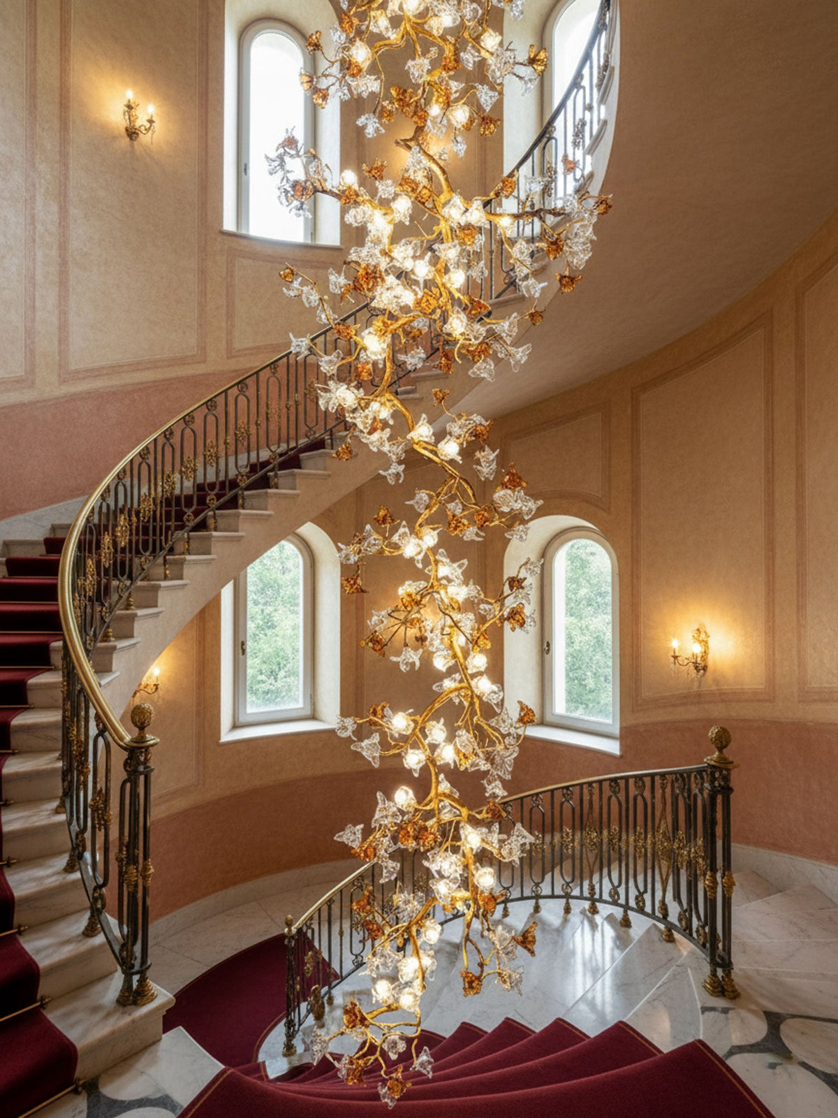 Brass Maple Branch Chandelier - Vakkerlight