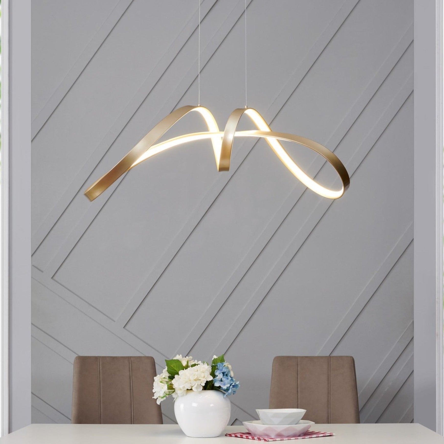 Bucharest LED Chandelier // Sandy Gold