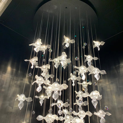 Modern Art Design Propeller-like Crystal Chandelier for Staircase/Villa/Foyer/High-ceiling Space