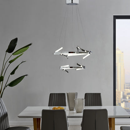 Beijing LED adjustable Round Chandelier Chrome