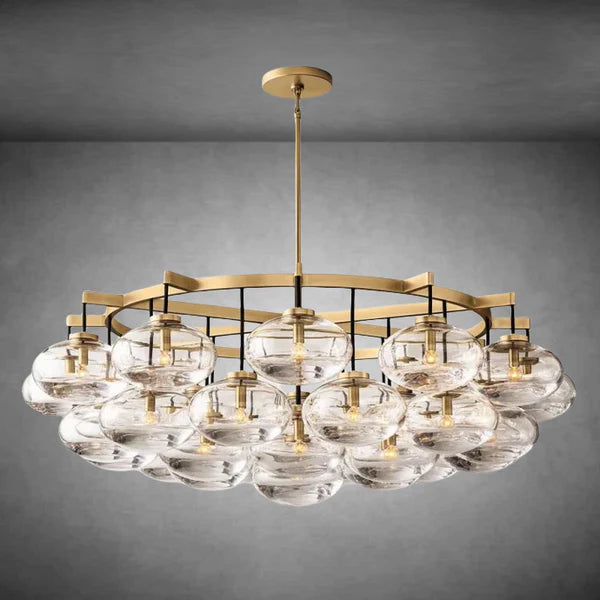Cabrlet Clear Glass Round Chandelier 60"