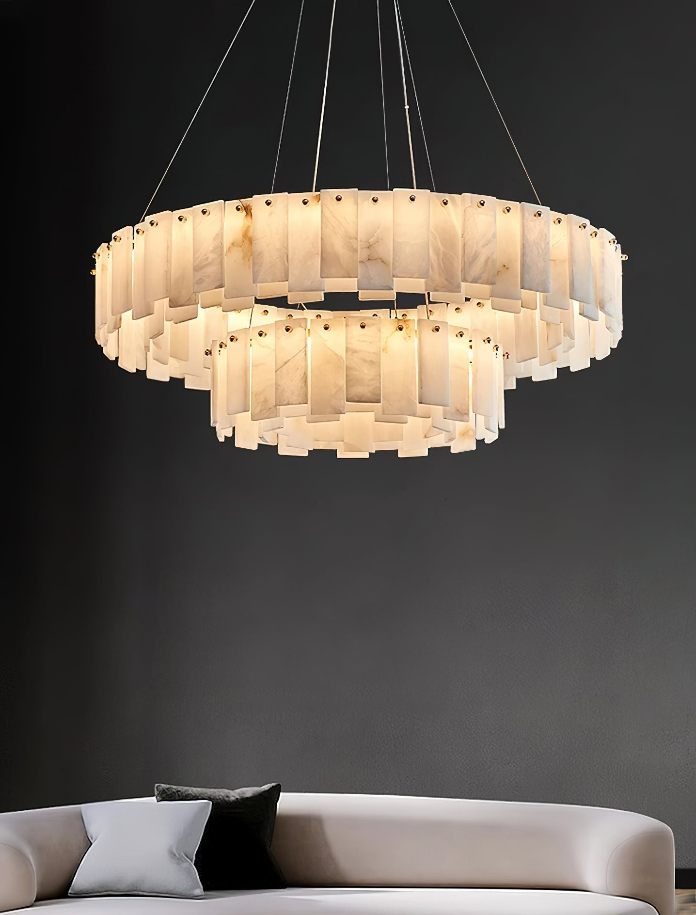 Celestial Alabaster Round Chandelier