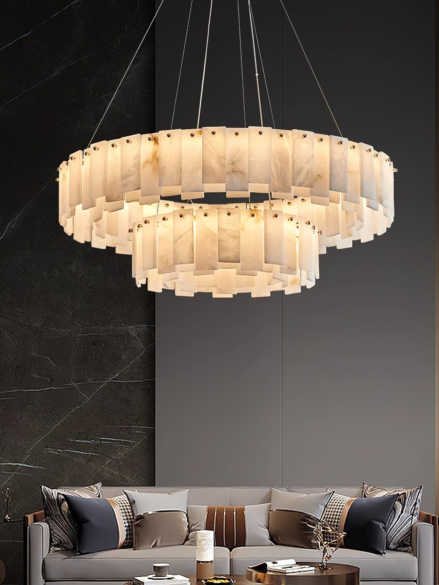 Celestial Alabaster Round Chandelier