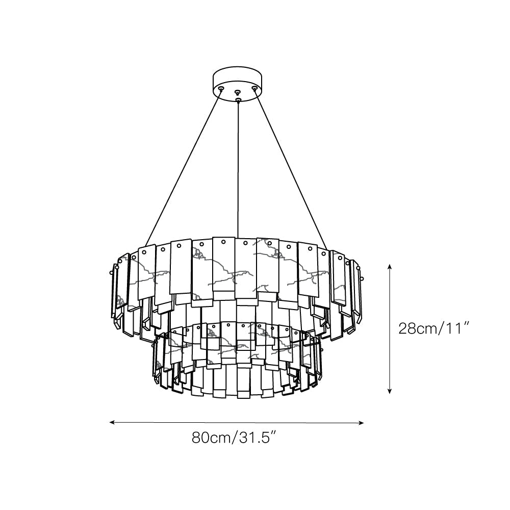 Celestial Alabaster Round Chandelier