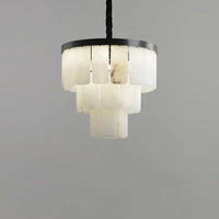 Alabaster Modern Multi-Tiered Round Chandelier 3 Layer   Chandelier [product_tags] Fabtiko