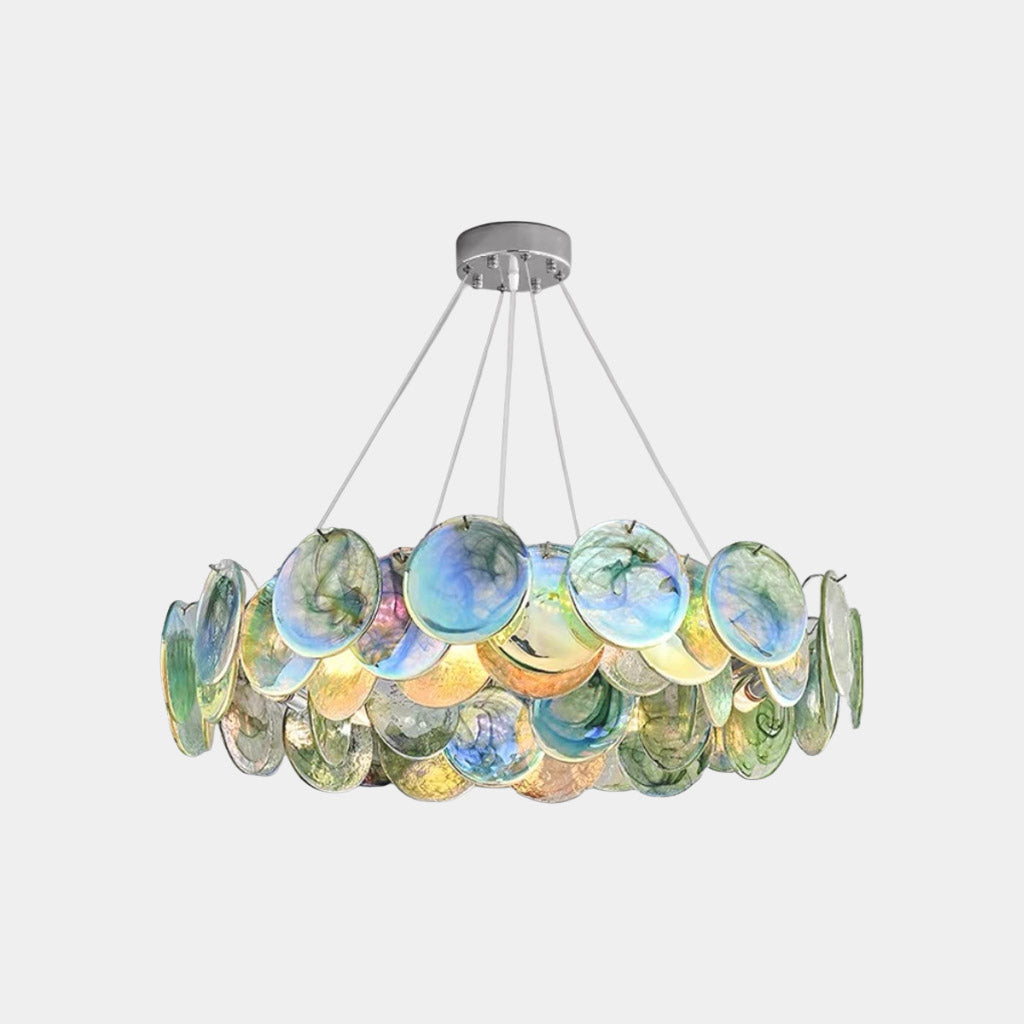 Murano Glass Disc Chandelier 35.4"