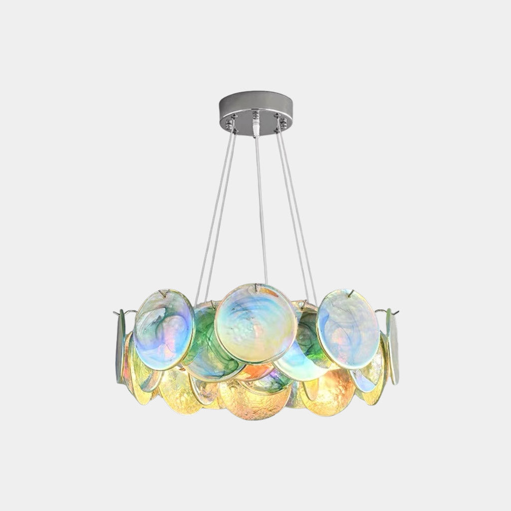 Murano Glass Disc Chandelier 35.4"