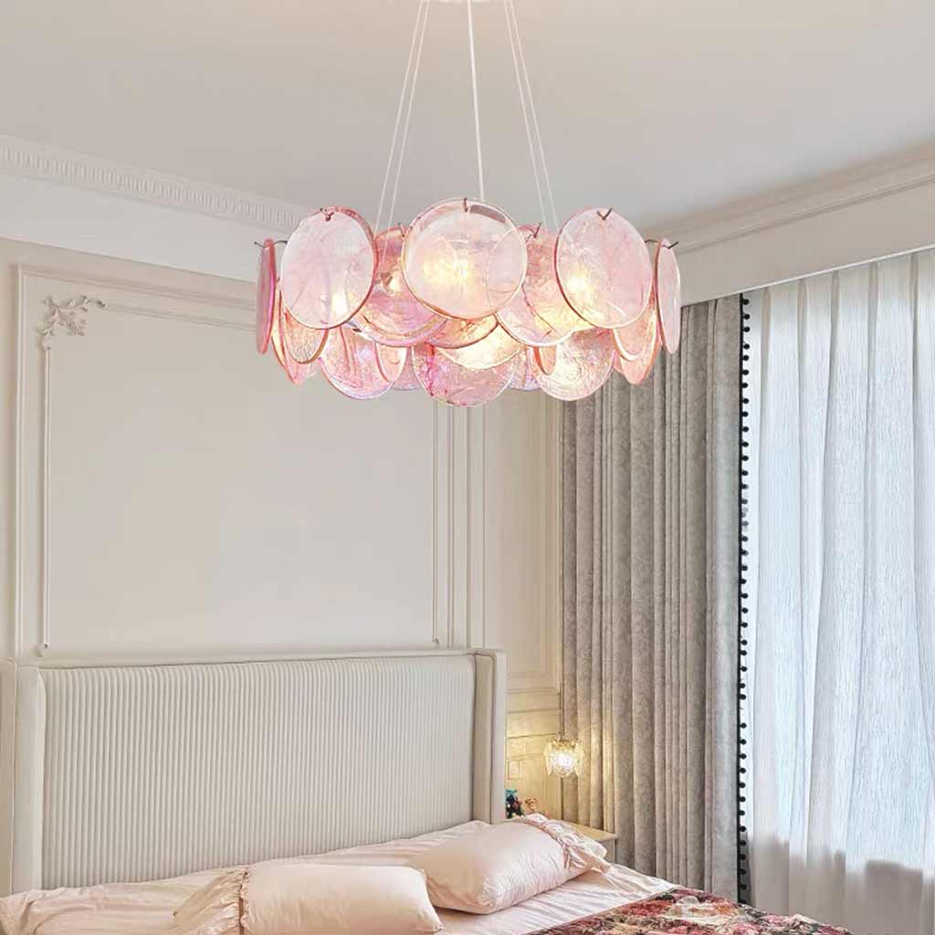 Murano Glass Disc Chandelier 35.4"