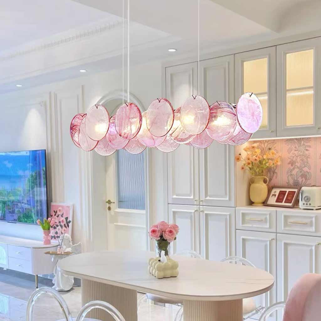 Murano Glass Disc Chandelier 35.4"