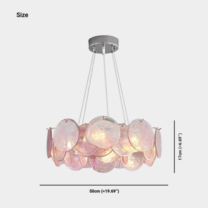 Murano Glass Disc Chandelier 35.4"